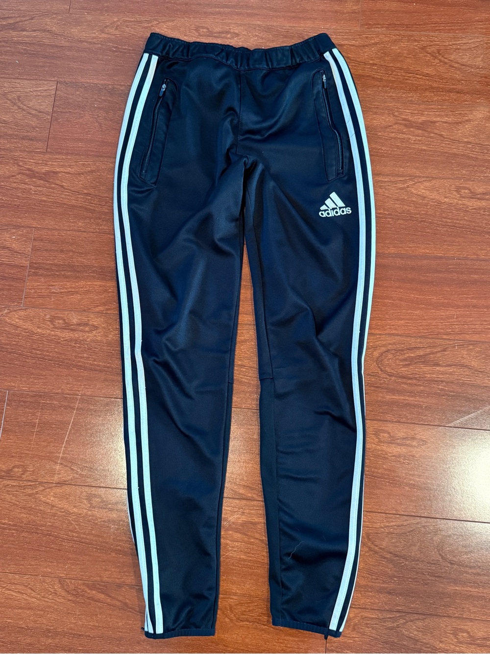 adidas Black Joggers with White Side Stripes